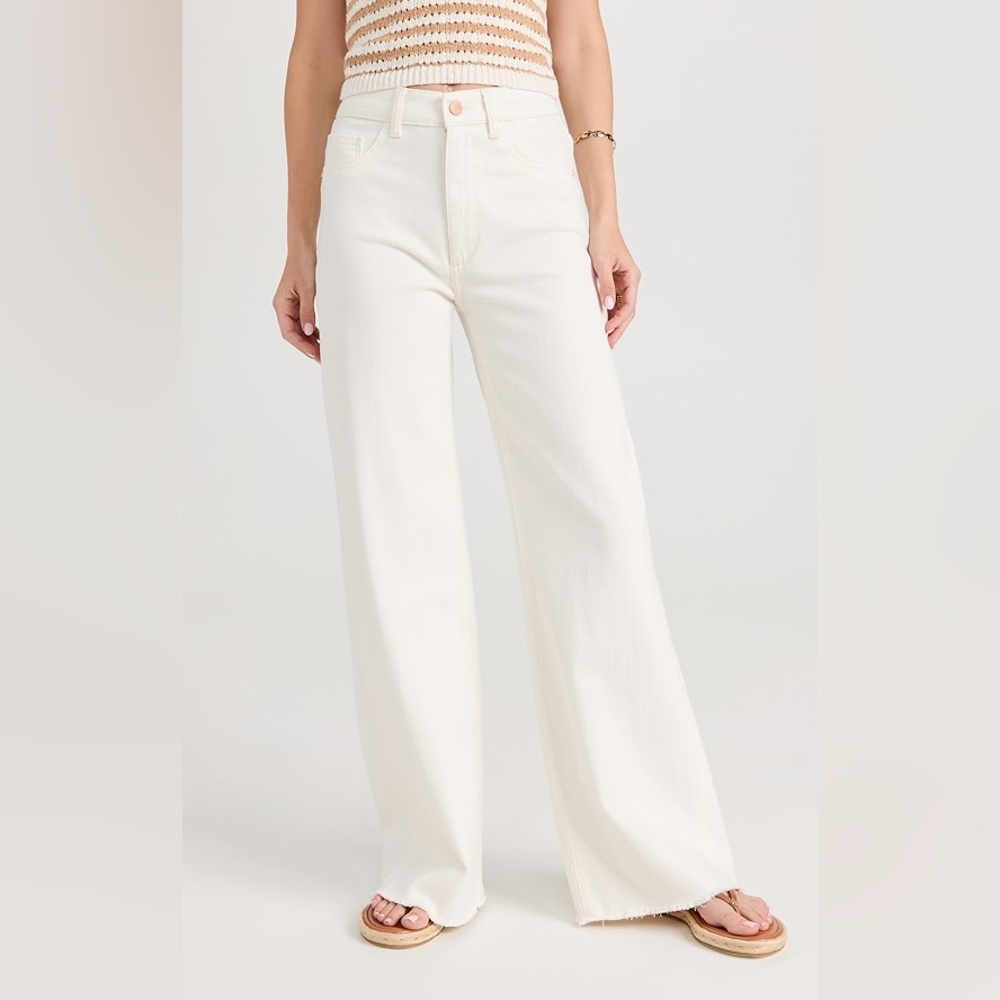 NWOT DL1961 Hepburn Wide Leg Jeans in Eggshell